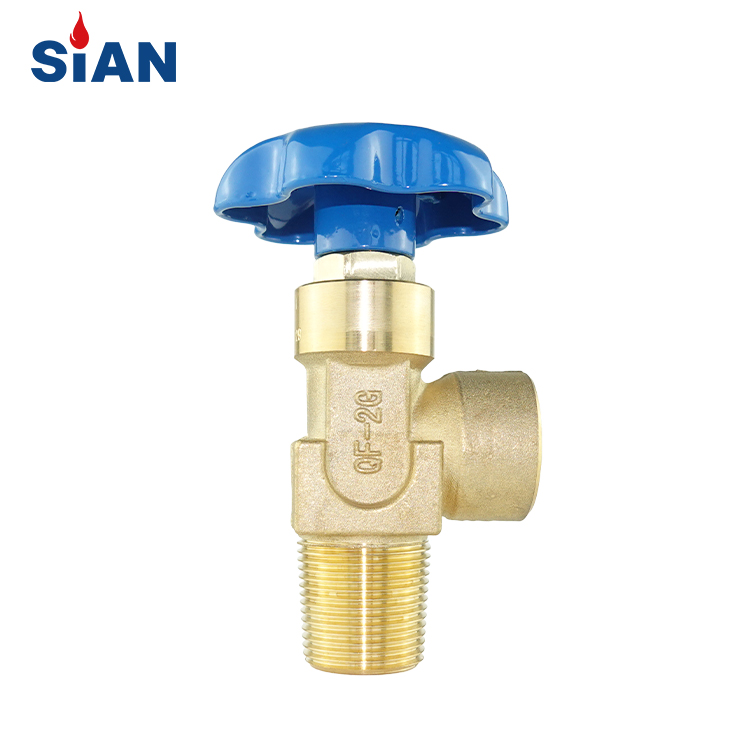 Reliable QF-2G Industrial Gas Range O2/Air/N2 Cylinder Axial Type Brass Gas Valve China Fuhua Factory SiAN Brand